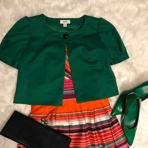 Ann Taylor green short sleeve suit jacket sz 4